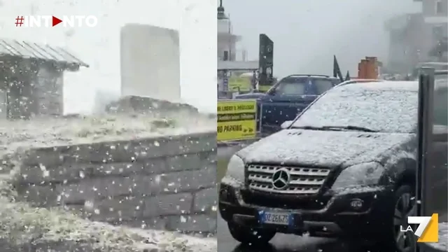Passo dello Stelvio, Trentino: improvvisa nevicata sorprende i passanti
