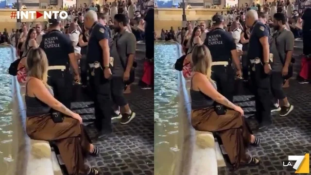 Turista argentina multata a Roma per aver messo i piedi nella Fontana di Trevi