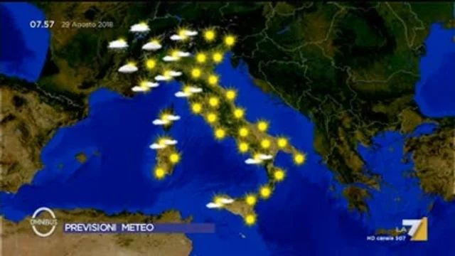 Il meteo del 29 agosto