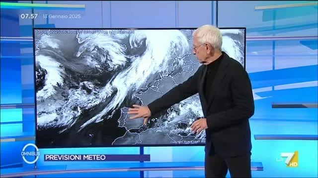 Previsioni meteo di oggi lunedì 13 Gennaio 2025 di Paolo Sottocorona