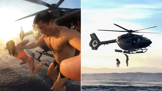 Sardegna, Katy Perry e Orlando Bloom si lanciano in mare dall'elicottero