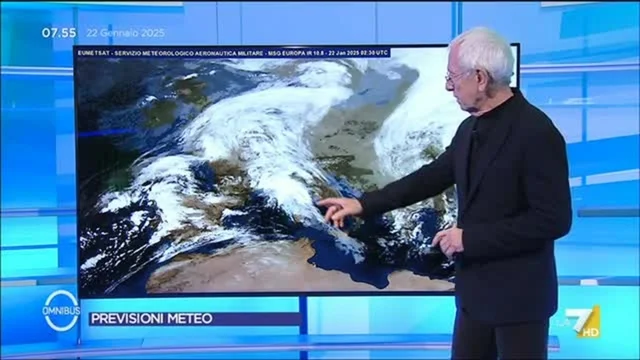 Le previsioni meteo di oggi, martedì 22 gennaio, di Paolo Sottocorona