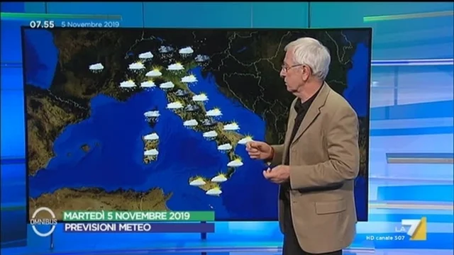 Le previsioni del tempo del 5 novembre