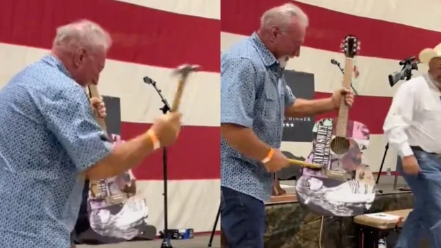 USA, paga 4.000 dollari per una chitarra autografata di Taylor Swift e poi la distrugge con un martello: il video virale