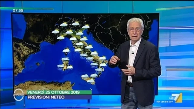 Le previsioni del tempo del 25 ottobre