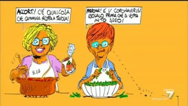 Come è stato isolato il coronavirus secondo Vittorio Feltri (Makkox)