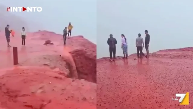 Piogge e fenomeno naturale straordinario a Ormuz, Iran