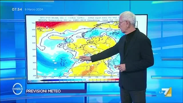 Le previsioni meteo di Paolo Sottocorona di oggi 9 marzo