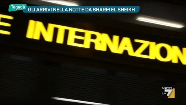 Gli arrivi nella notte da Sharm El Sheikh