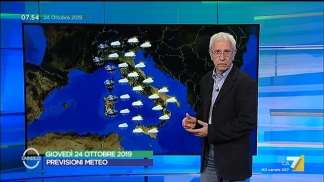 Le previsioni del tempo del 24 ottobre