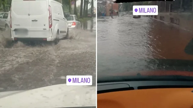 Emergenza maltempo Milano, Lambro e Seveso a rischio esondazione e strade allagate: i video dei cittadini
