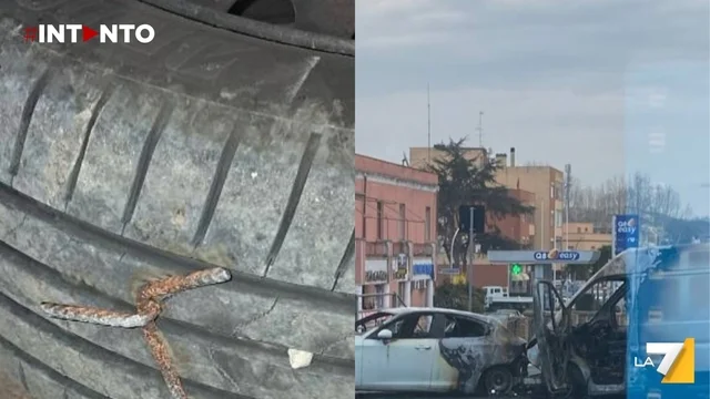 Fiumicino, assalto a Commercity: auto in fiamme e chiodi sulle strade per la fuga