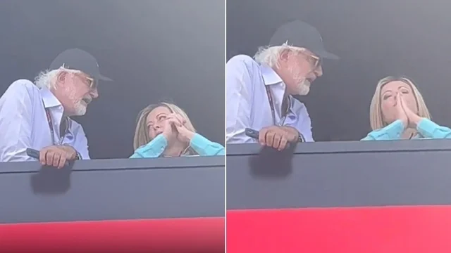 GP di Monza, Giorgia Meloni e Flavio Briatore a colloquio