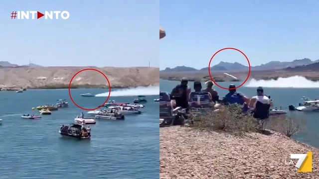 Paura al Desert Storm Shootout: barca si ribalta in volo, salvi i due piloti