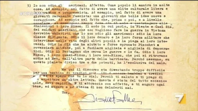 'L'altra' Oriana Fallaci in un raro documento del 1975. Una lettera ad una 13enne