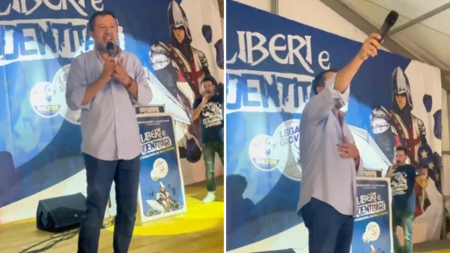 Pontida, Matteo Salvini canta gli 883 dal palco: il video