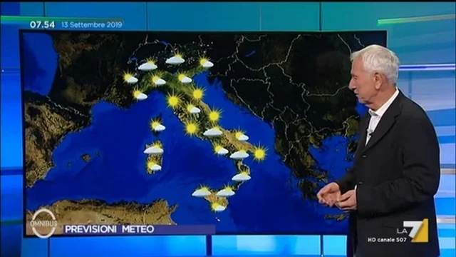 Le previsioni del tempo del 13 settembre