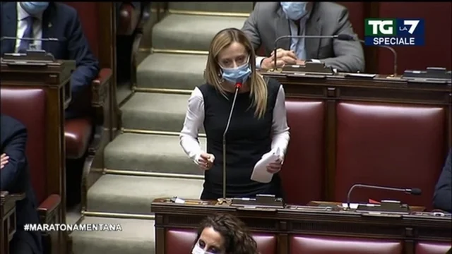 Camera, Giorgia Meloni: "Conte-Barbapapà, stamattina ha inscenato un mercimonio"
