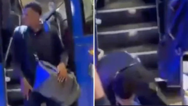 Inter-City, il calciatore scende dal pullman ma qualcosa va storto: il video è virale