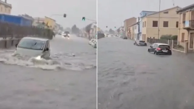 Maltempo, nubifragio nelle Marche: il temporale allaga Osimo in provincia di Ancona