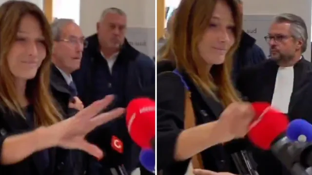 Carla Bruni strappa la spugna al microfono dopo la condanna a Sarkozy