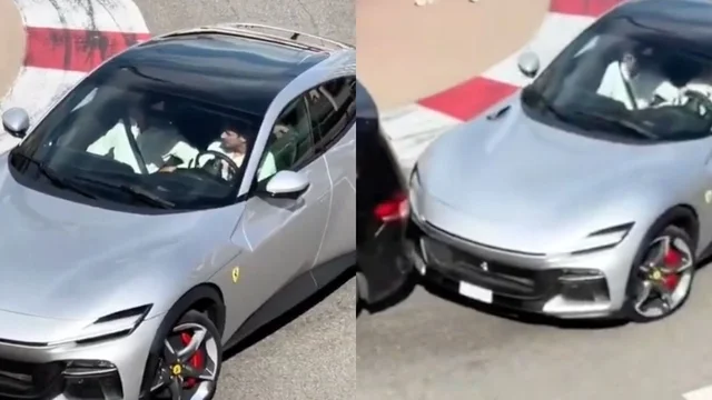 Montecarlo, Leclerc tampona un'auto con la sua Ferrari Purosangue: il video