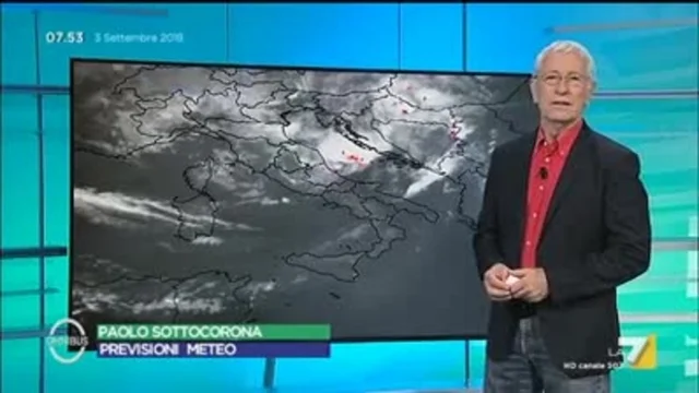 Il meteo del 3 settembre