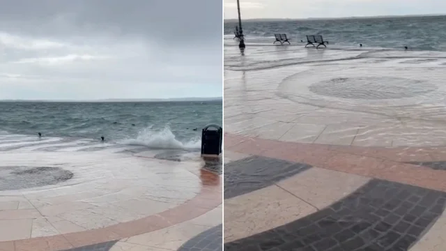 Maltempo, il Lago di Garda si alza e l'acqua invade la passeggiata: le immagini