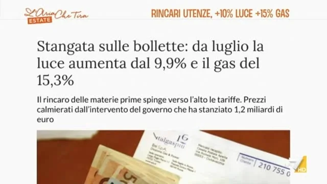 Rincari utenze, +10% luce e +15% gas