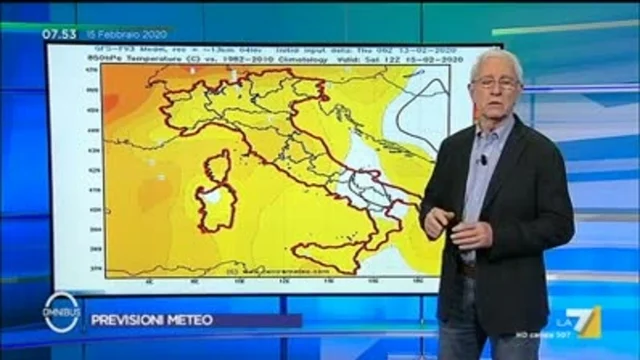 Le previsioni meteo del 15/02/2020