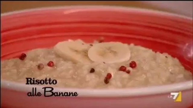 Risotto con Scologno Banane e Pepe Rosa