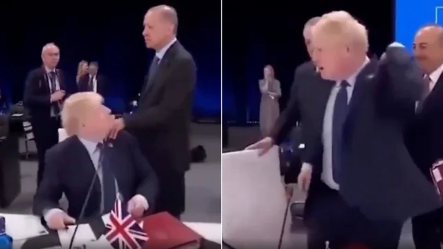 Erdogan saluta Boris Johnson: la curiosa reazione del premier inglese