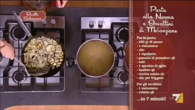 Pasta alla norma e involtini di melanzane