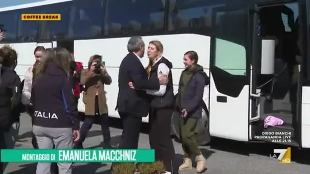 La nazionale ucraina di nuoto sincronizzato arriva a Roma