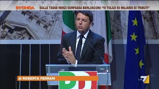 Sulle tasse Renzi sorpassa Berlusconi:'Vi tolgo 50 miliardi di tributi'