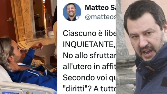 Salvini si scaglia contro la nascita del neonato da una coppia non binaria: "Ai limiti dell'abuso"