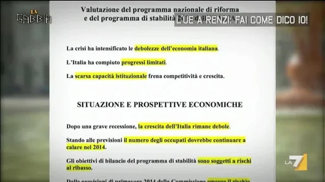 L'UE a Renzi: fai come dico io!