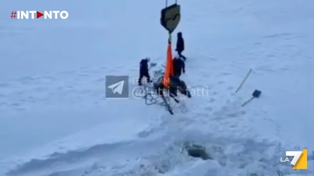 L’equipaggio della rompighiaccio russa “Yakutia” salva un’alce intrappolata