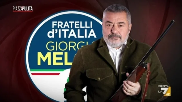 Pietro Fiocchi il pistolero e il veto di Fratelli d’Italia a Piazzapulita