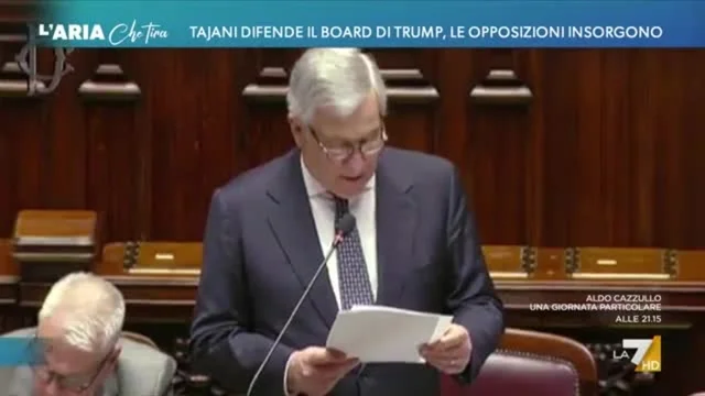 Tajani difende il Board di Trump, le opposizioni insorgono