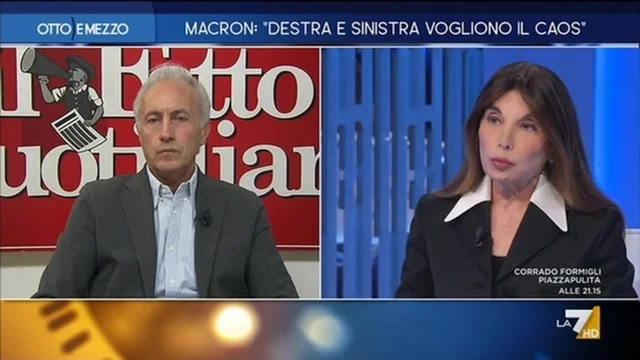 "Macron: destra e sinistra vogliono il caos" -  Otto e Mezzo - Puntata del 5/12/2024