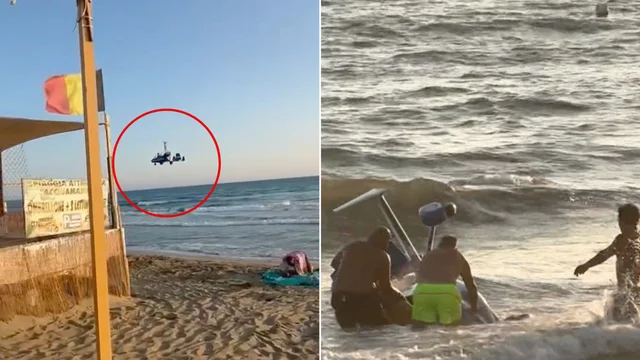 Minturno, velivolo ultraleggero precipita in riva al mare: paura tra i bagnanti