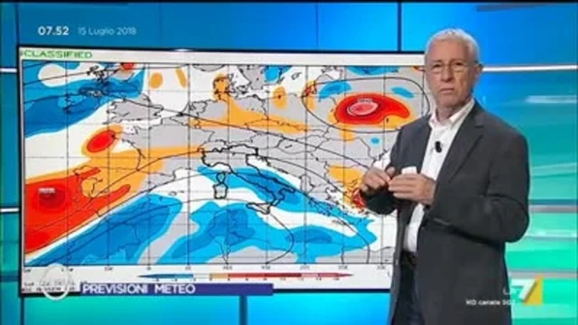 Il meteo del 15 luglio