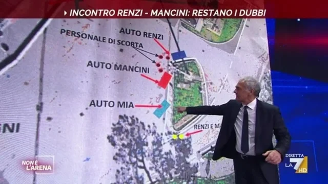 Incontro Renzi - Mancini: Giletti mostra cosa non torna nelle ricostruzioni della professoressa