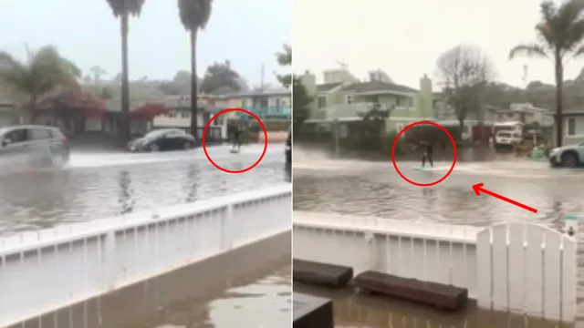 Fa surf in mezzo alla strada attaccato a un auto: il video è virale