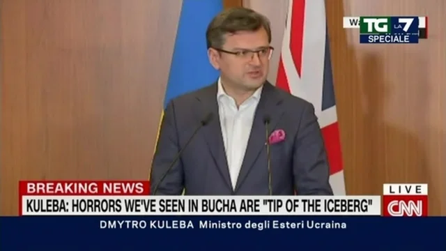 Il ministro ucraino Kuleba: "L'orrore di Bucha è solo la punta dell'iceberg dei crimini russi"