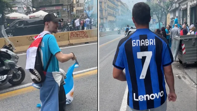 Tifoso dell'Inter passeggia per Napoli: la reazione dei tifosi napoletani