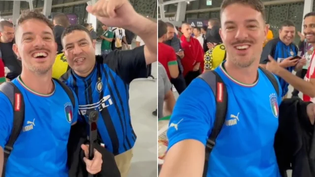 Il tifoso urla "Forza Milan!", ma indossa la maglia dell'Inter: il video è virale