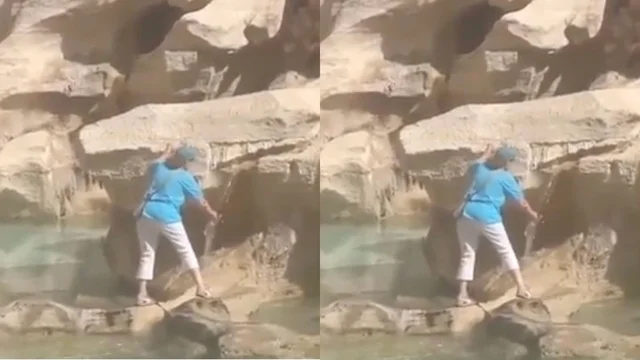 Roma, turista riempie la borraccia con l’acqua della Fontana di Trevi: il video