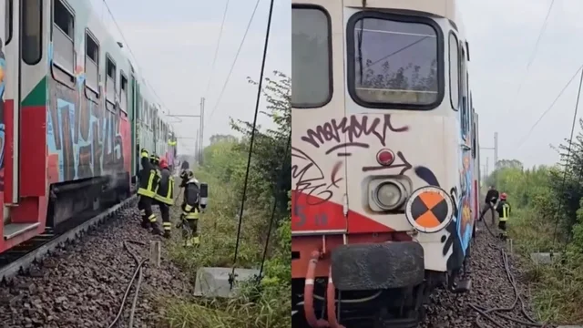 Mantova, fiamme sul treno Fermide-Ferrara: 9 feriti e paura tra i passeggeri